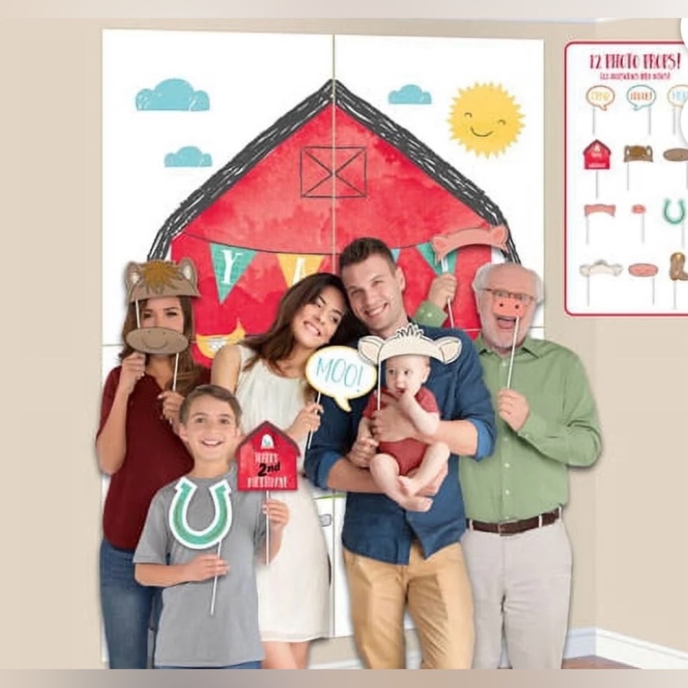Farm Animal Back Drop & Assembled Photo Props